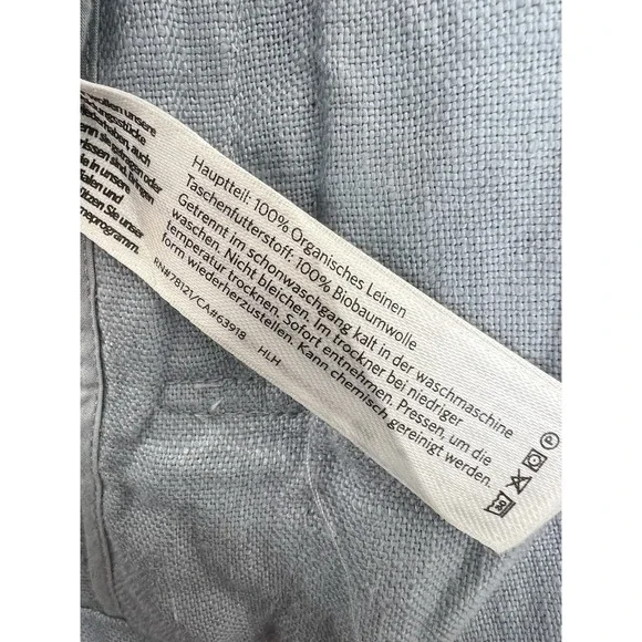 Eileen Fisher 100% Organic Linen Open Jacket Pockets Gray sz P/M - Picture 4 of 5